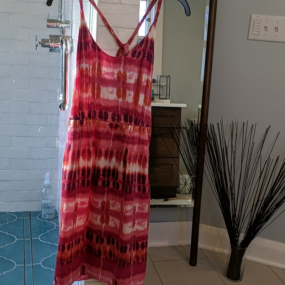 Cross back silk BR dress